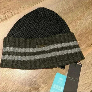 TED BAKER BEANIE KHAKI N GREY NWT